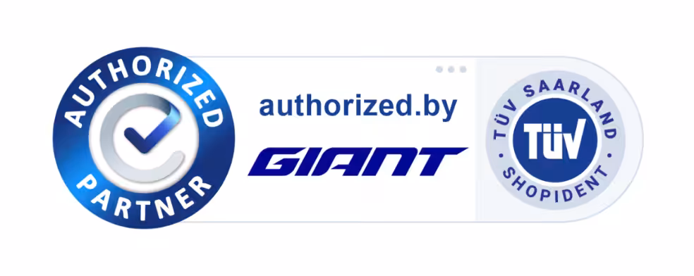 Siegel: Authorized Partner by Giant, geprüft durch TÜV Saarland Shopident
